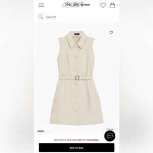 Theory Linen Belted Minidress Sz8